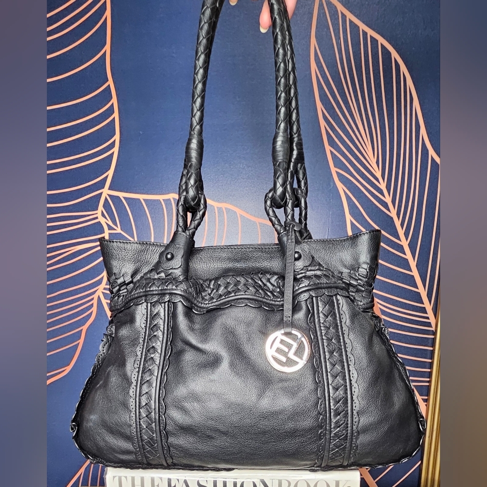 ELLIOTT LUCCA BLACK LEATHER SHOULDER BAG